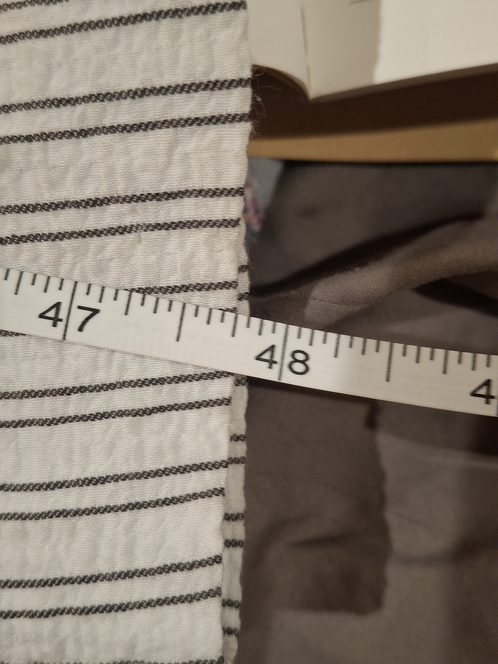 Calvin Klein Striped V-Neck Tie-Waist Cropped Jumpsuit in Beige and White - Picture 12 of 16